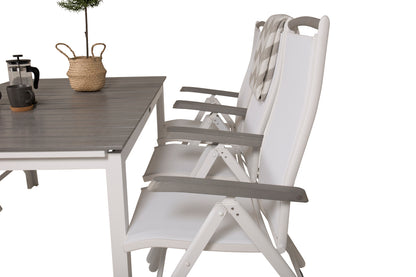 Levels & Albany Rektangulært Spisebord 160x100x75 Hvid + Positionsstole Hvid