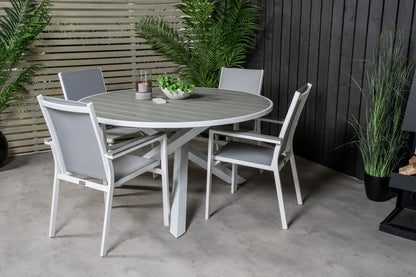 Parma Spisebord ⌀140 + Spisestole Grå