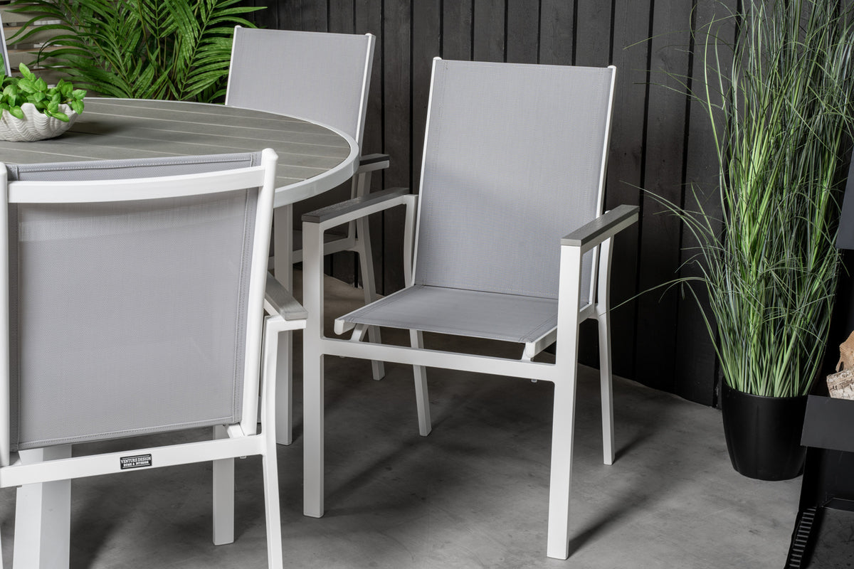 Parma Spisebord ⌀140 + Spisestole Grå