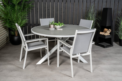 Parma Spisebord ⌀140 + Spisestole Grå