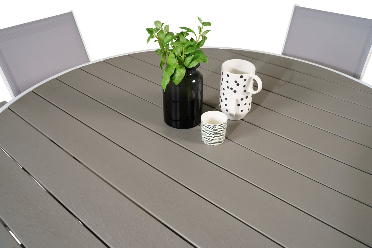 Parma Spisebord ⌀140 + Spisestole Grå