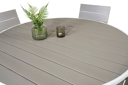 Parma & Levels Spisebord ⌀140 + Spisestole Grå