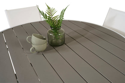 Parma & Santorini Rundt Spisebord ø140 Hvid + Spisestole Hvid