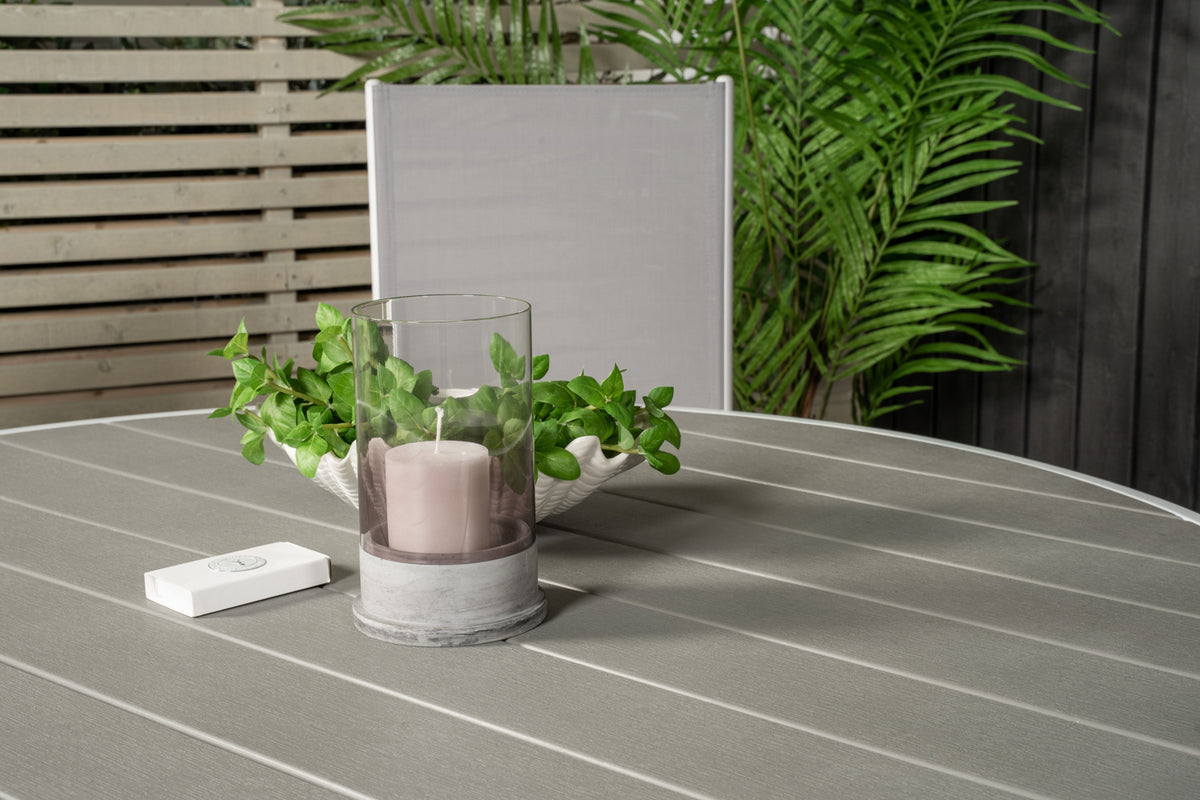 Parma & Break Spisebord ⌀140 + Positionsstole Grå