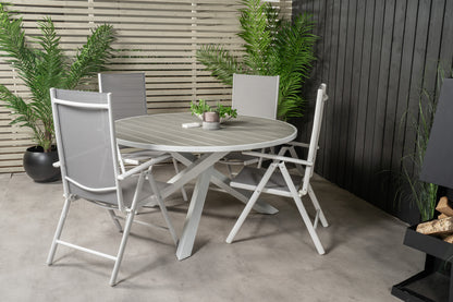 Parma & Break Spisebord ⌀140 + Positionsstole Grå