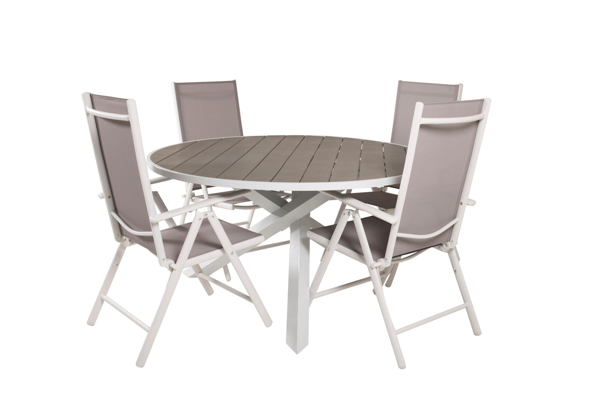 Parma & Break Spisebord ⌀140 + Positionsstole Grå