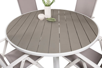 Parma & Break Spisebord ⌀140 + Positionsstole Grå