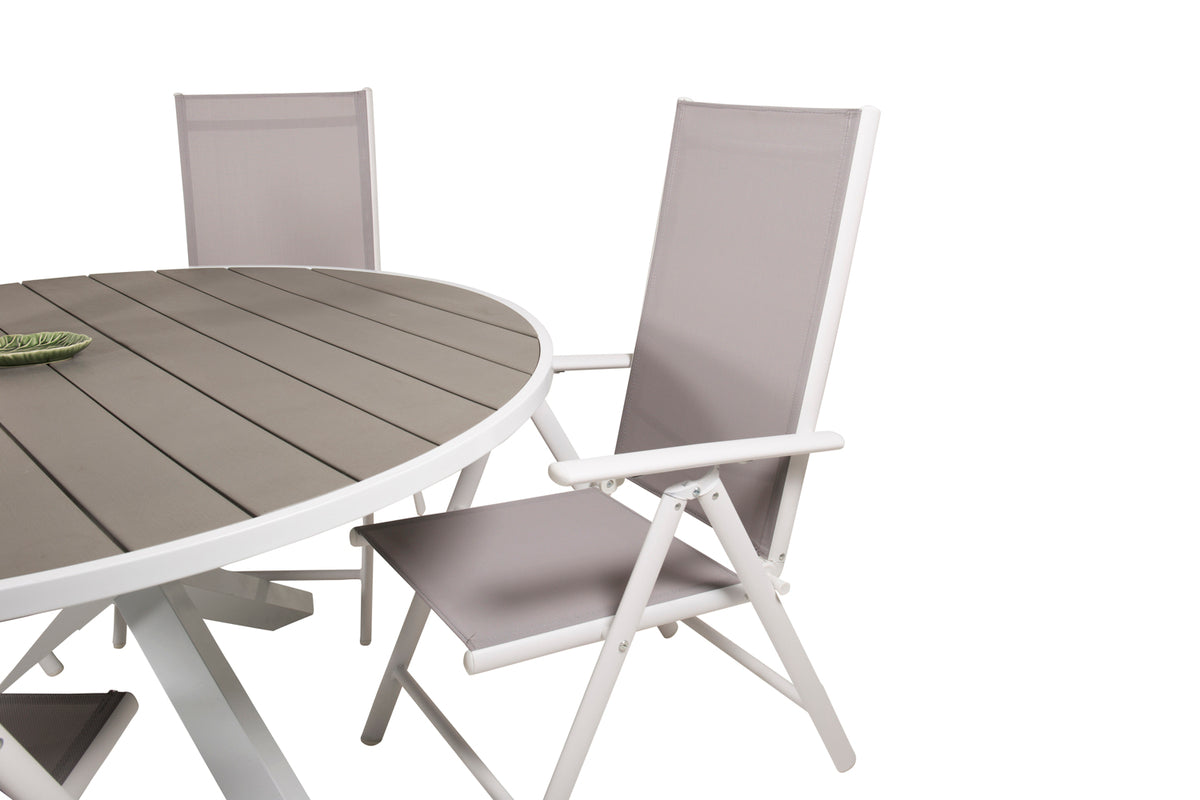 Parma & Break Spisebord ⌀140 + Positionsstole Grå