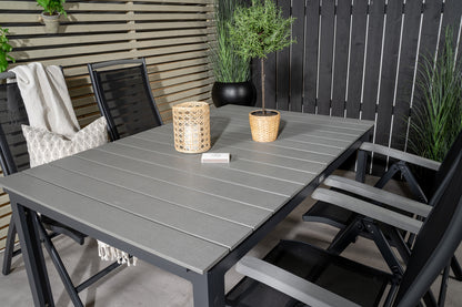 Levels & Albany Spisebord 160x100x75 + Positionsstole Sort