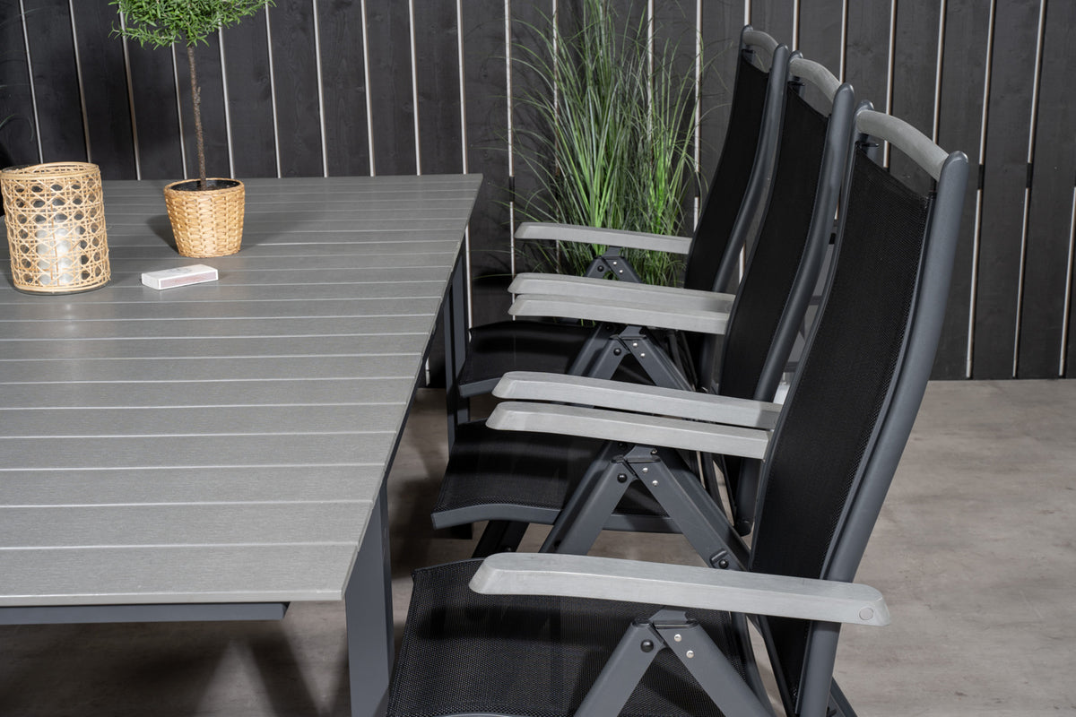 Levels & Albany Spisebord 160x100x75 + Positionsstole Sort