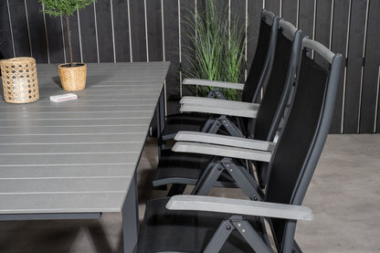 Levels & Albany Spisebord 160x100x75 + Positionsstole Sort