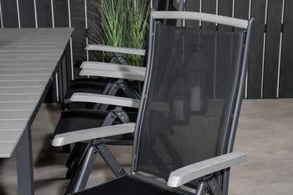 Levels & Albany Spisebord 160x100x75 + Positionsstole Sort