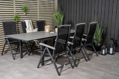 Levels & Albany Spisebord 160x100x75 + Positionsstole Sort