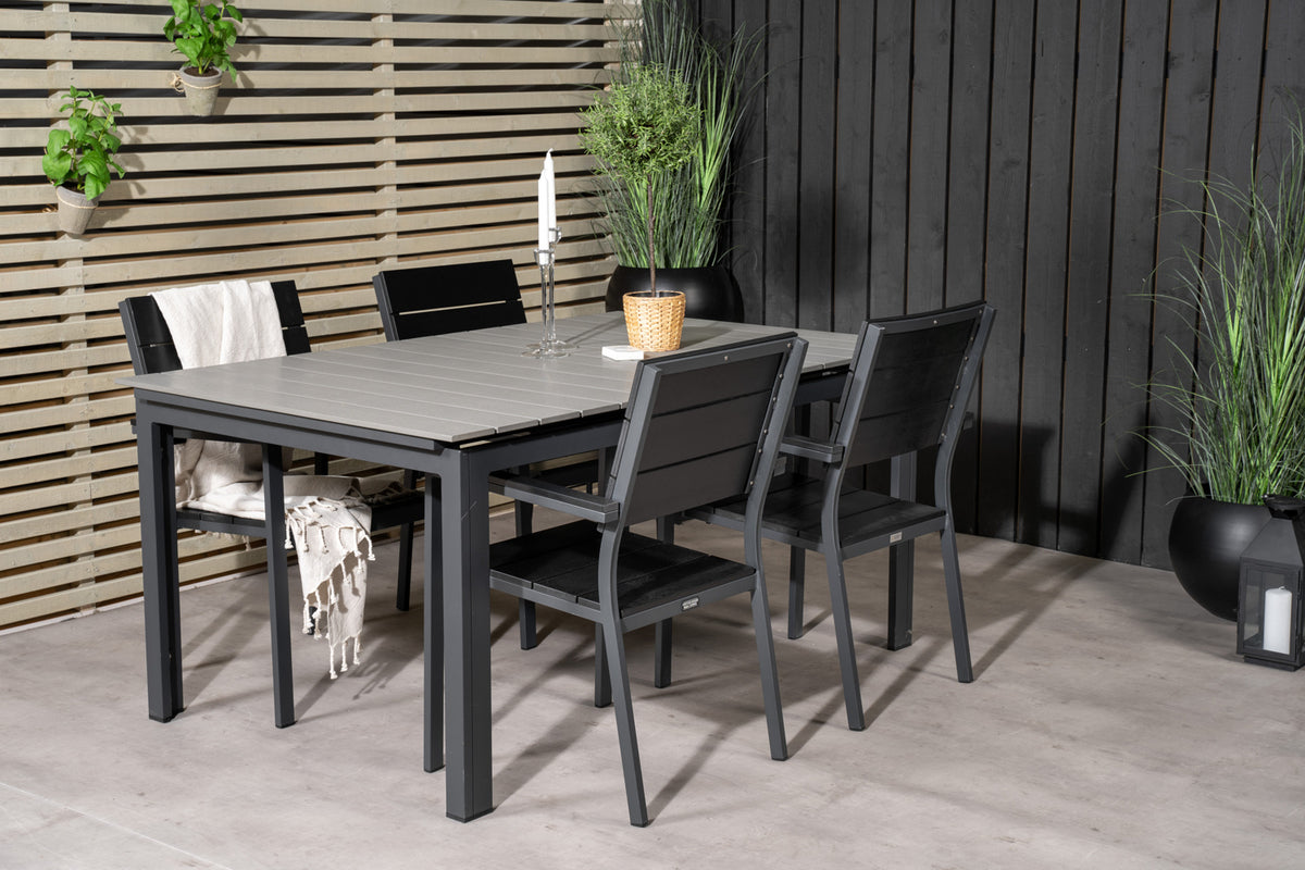 Levels Spisebord 160x100x75 + Spisestole Sort