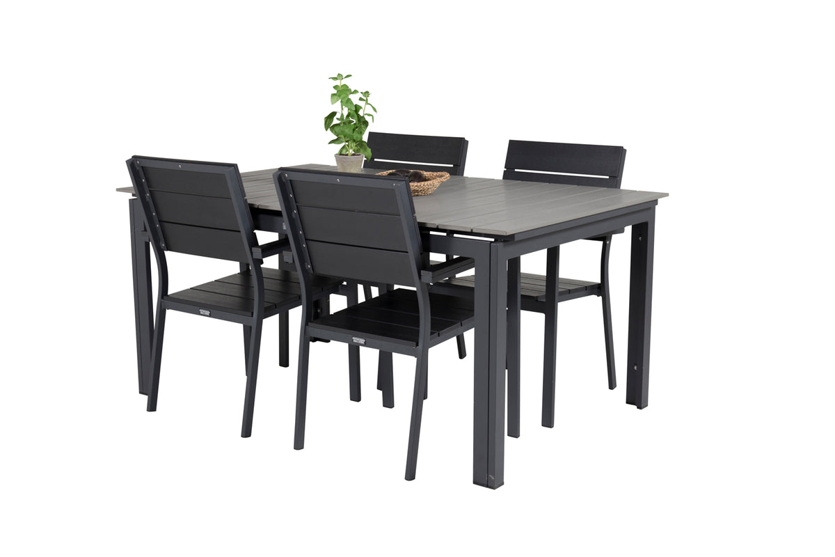 Levels Spisebord 160x100x75 + Spisestole Sort