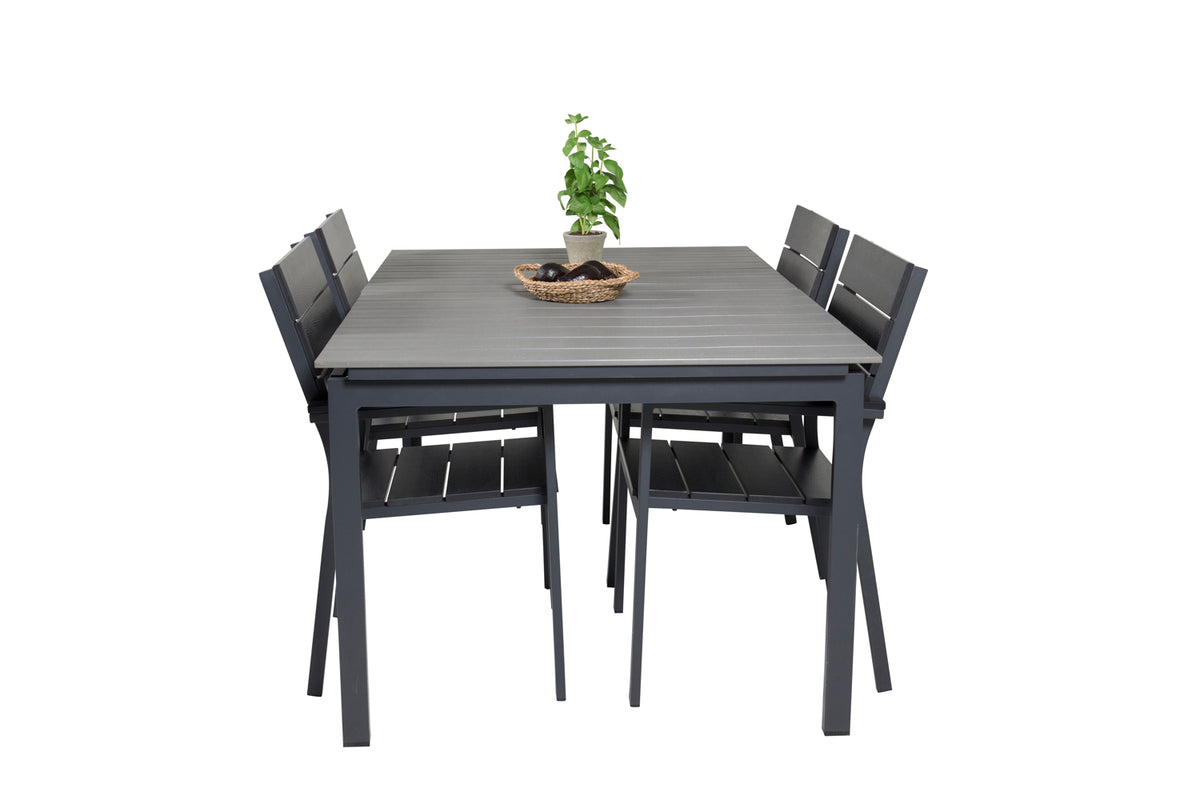 Levels Spisebord 160x100x75 + Spisestole Sort