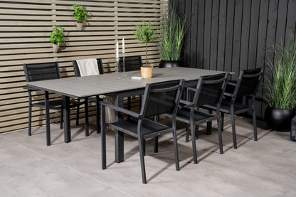 Levels & Copacabana Rektangulært Spisebord 160x100x75 Sort + Spisestole Sort