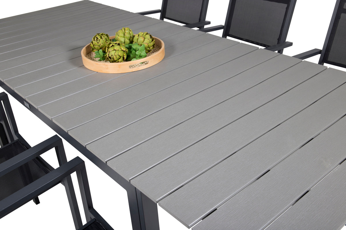 Levels & Copacabana Rektangulært Spisebord 160x100x75 Sort + Spisestole Sort