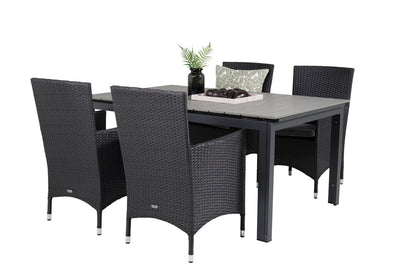 Levels & Malin Spisebord 160x100x75 + Spisestole Sort