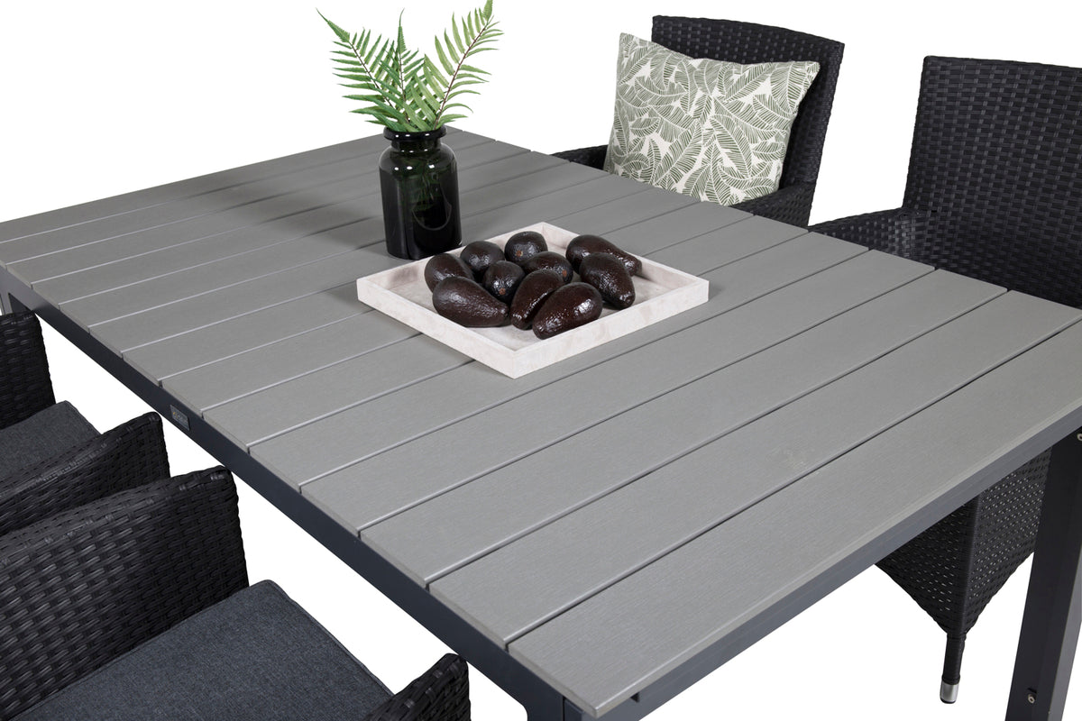 Levels & Malin Spisebord 160x100x75 + Spisestole Sort