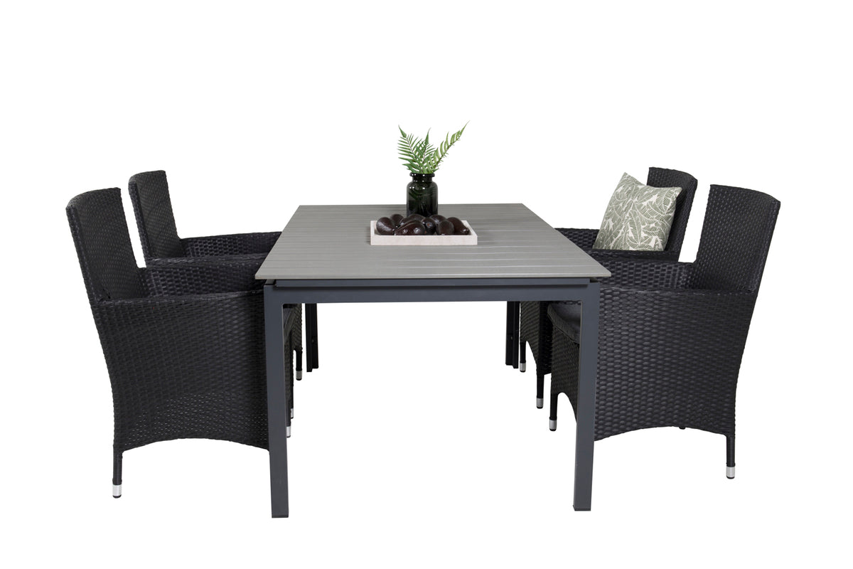 Levels & Malin Spisebord 160x100x75 + Spisestole Sort