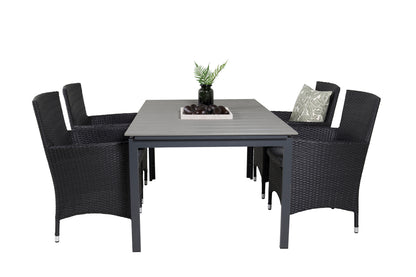 Levels & Malin Spisebord 160x100x75 + Spisestole Sort