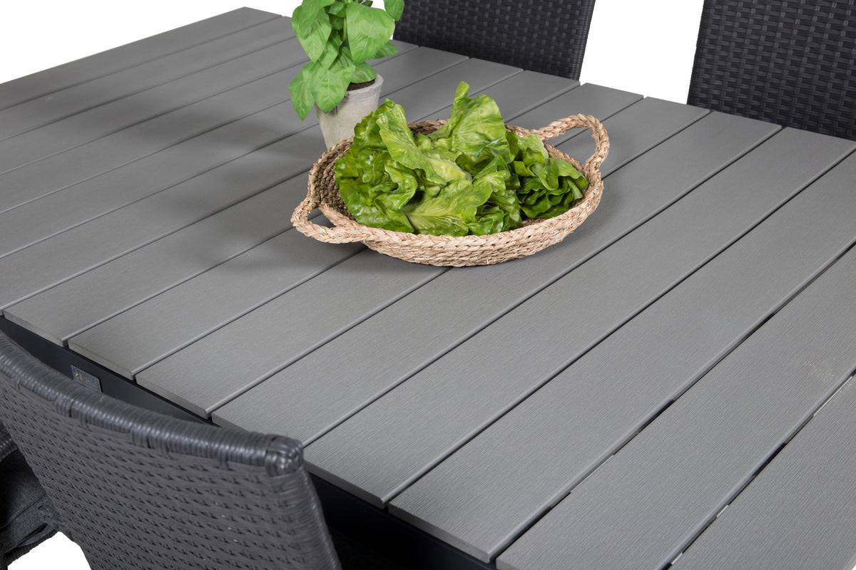 Levels & Anna Spisebord 160x100x75 + Spisestole Sort