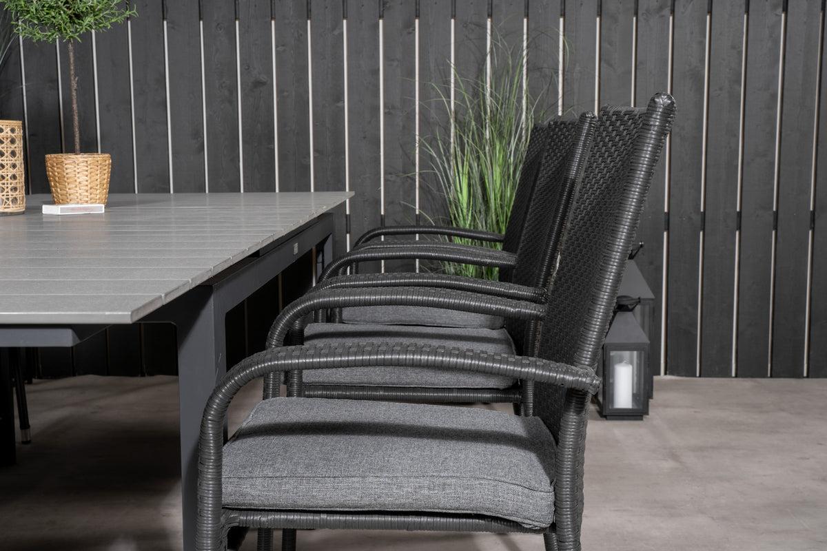 Levels & Anna Rektangulært Spisebord 160x100x75 Sort + Spisestole Sort