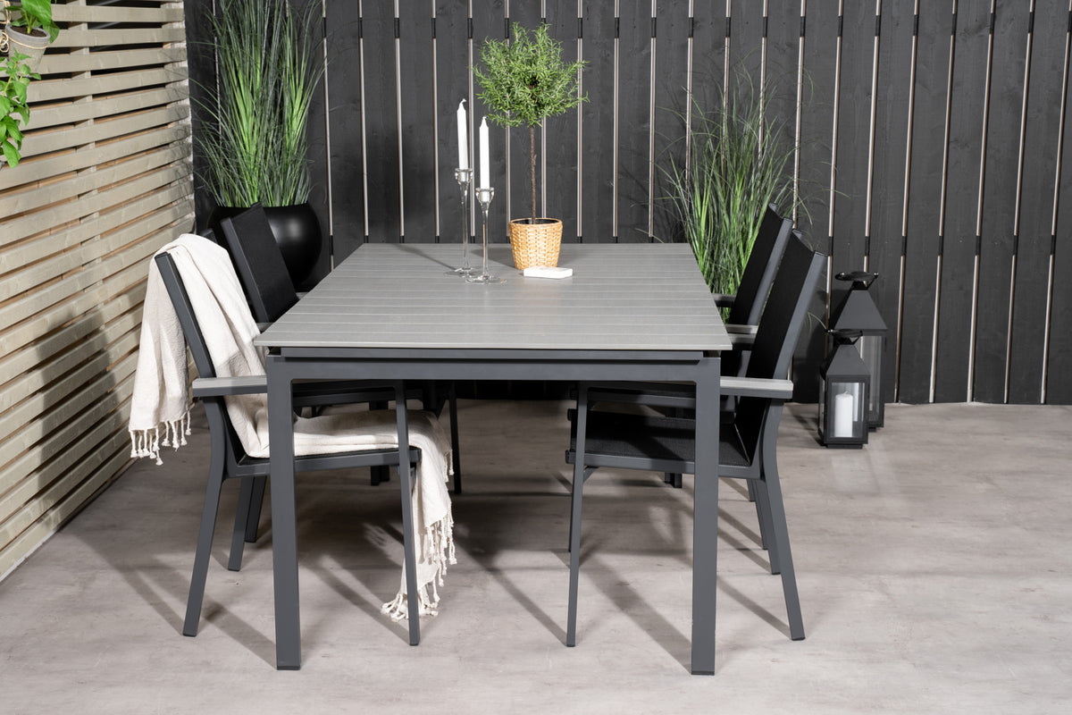 Levels & Parma Spisebord 160 x 100 + Spisestole Sort