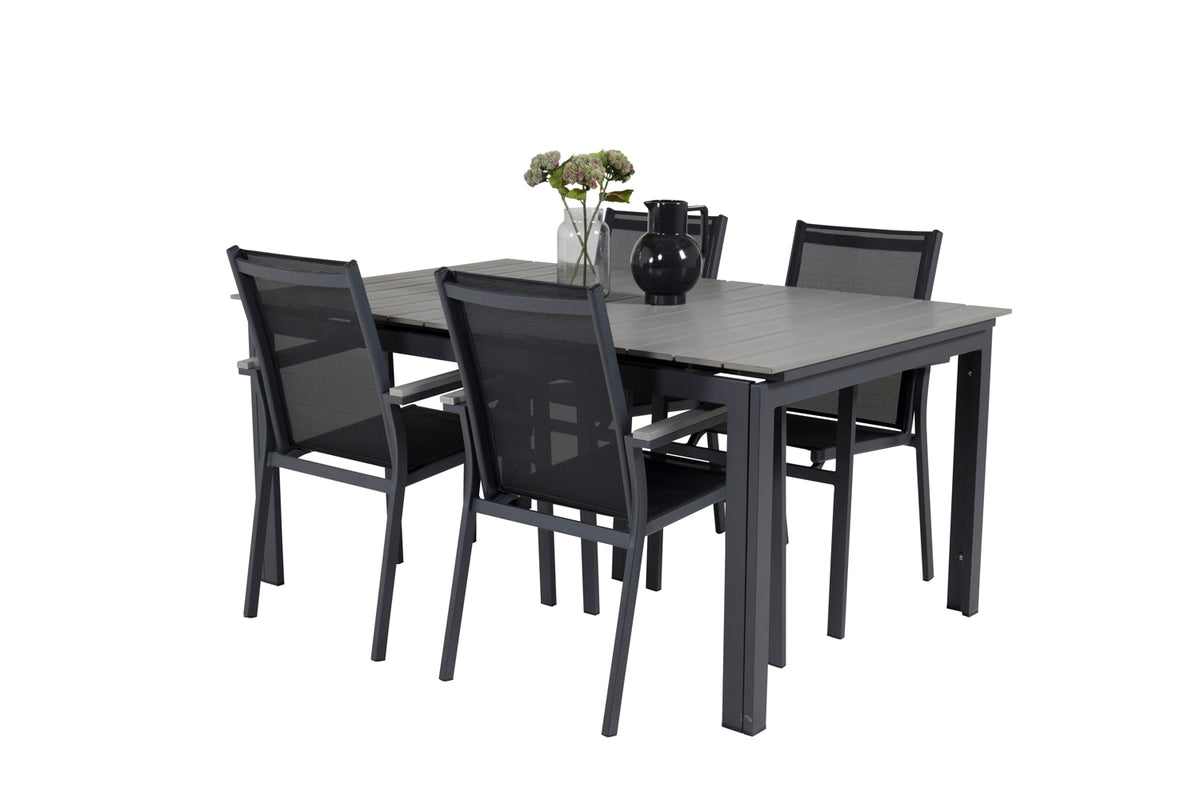 Levels & Parma Spisebord 160 x 100 + Spisestole Sort