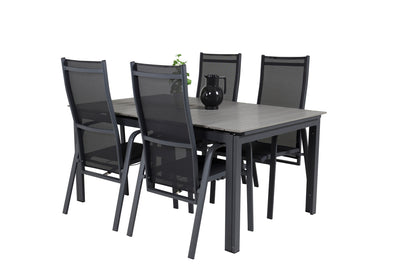 Levels & Copacabana Spisebord 160x100x75 + Reclinerstole Sort