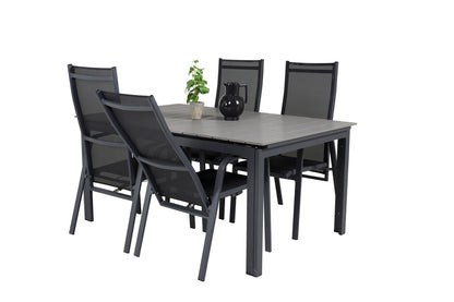 Levels & Copacabana Spisebord 160x100x75 + Reclinerstole Sort