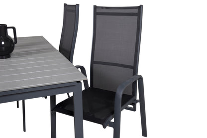 Levels & Copacabana Spisebord 160x100x75 + Reclinerstole Sort