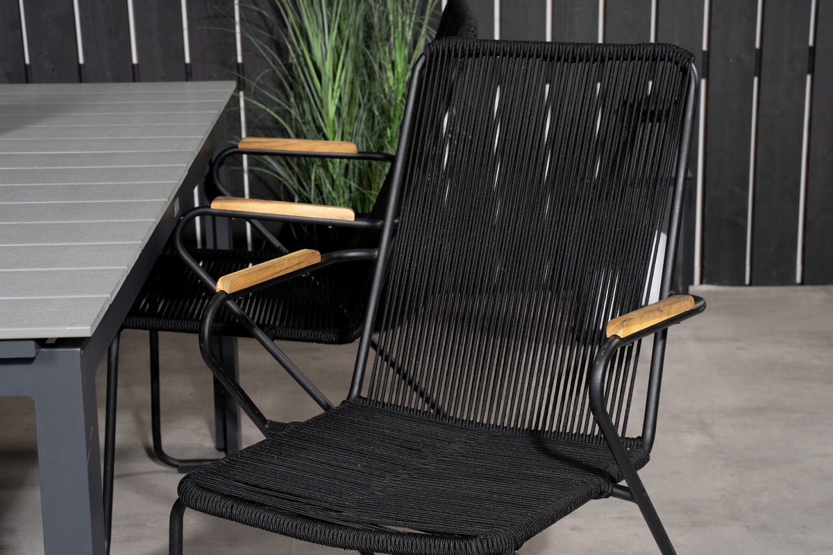 Levels & Bois Spisebord 160x100x75 + Spisestole Sort