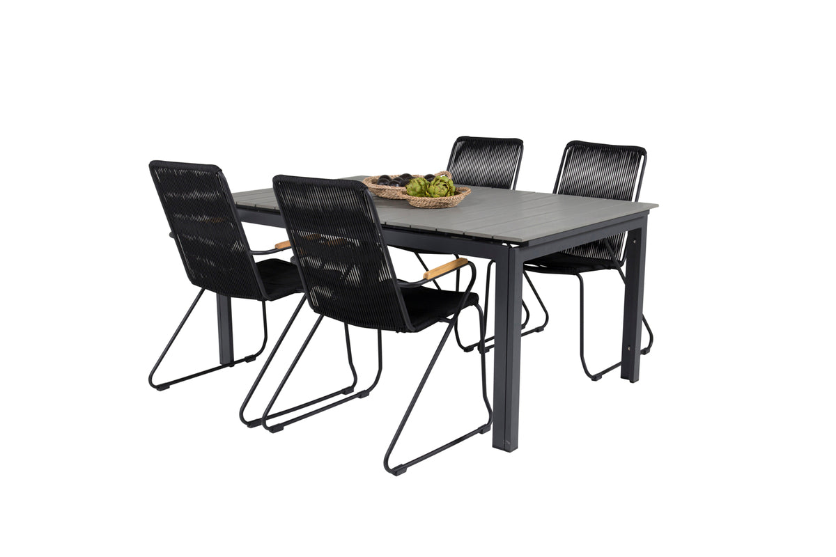 Levels & Bois Spisebord 160x100x75 + Spisestole Sort