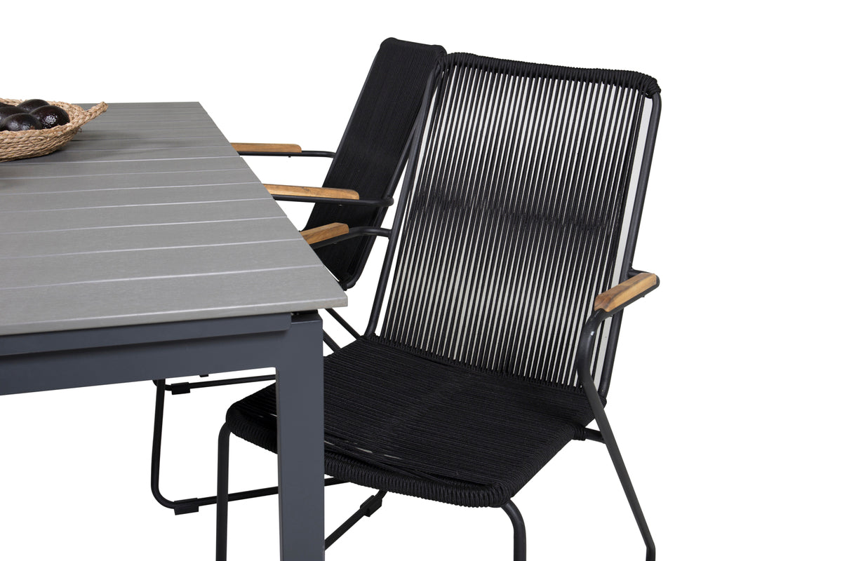 Levels & Bois Spisebord 160x100x75 + Spisestole Sort