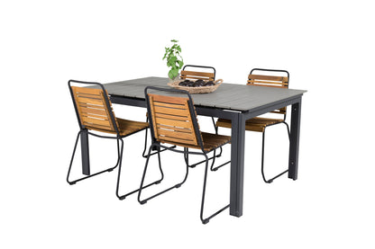 Levels & Bois Spisebord 160x100x75 + Spisestole Natur