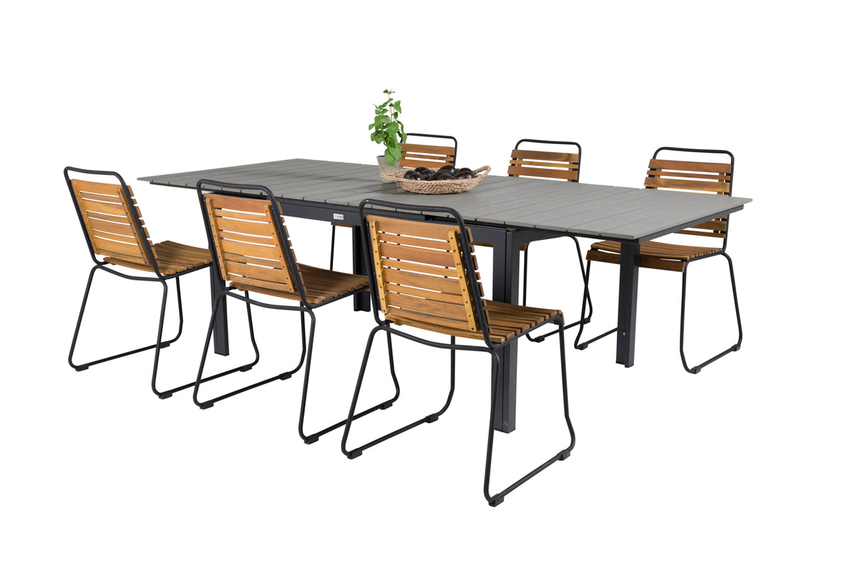 Levels & Bois Spisebord 160x100x75 + Spisestole Natur