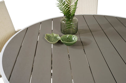 Parma & Anna Rundt Spisebord ø140 Hvid + Spisestole Hvid