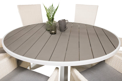 Parma & Padova Rundt Spisebord ø140 Hvid + Reclinerstole Hvid