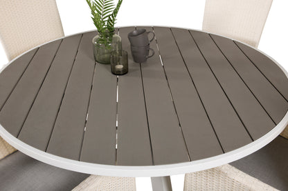 Parma & Padova Spisebord ⌀140 + Reclinerstole Hvid