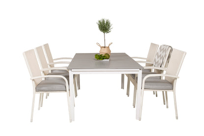 Levels & Anna Spisebord 160x100x75 + Spisestole Hvid