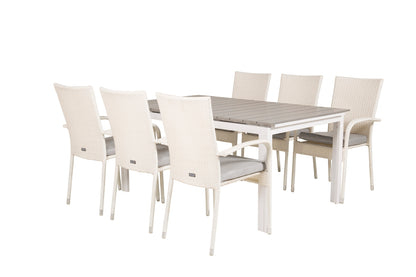 Levels & Anna Spisebord 160x100x75 + Spisestole Hvid