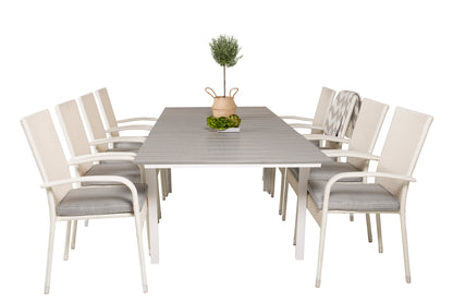 Levels & Anna Spisebord 160x100x75 + Spisestole Hvid