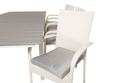 Levels & Anna Spisebord 160x100x75 + Spisestole Hvid