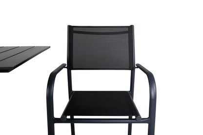 Venture Home Colorado & Santorini Cafebord 70x70 + Spisestole Sort