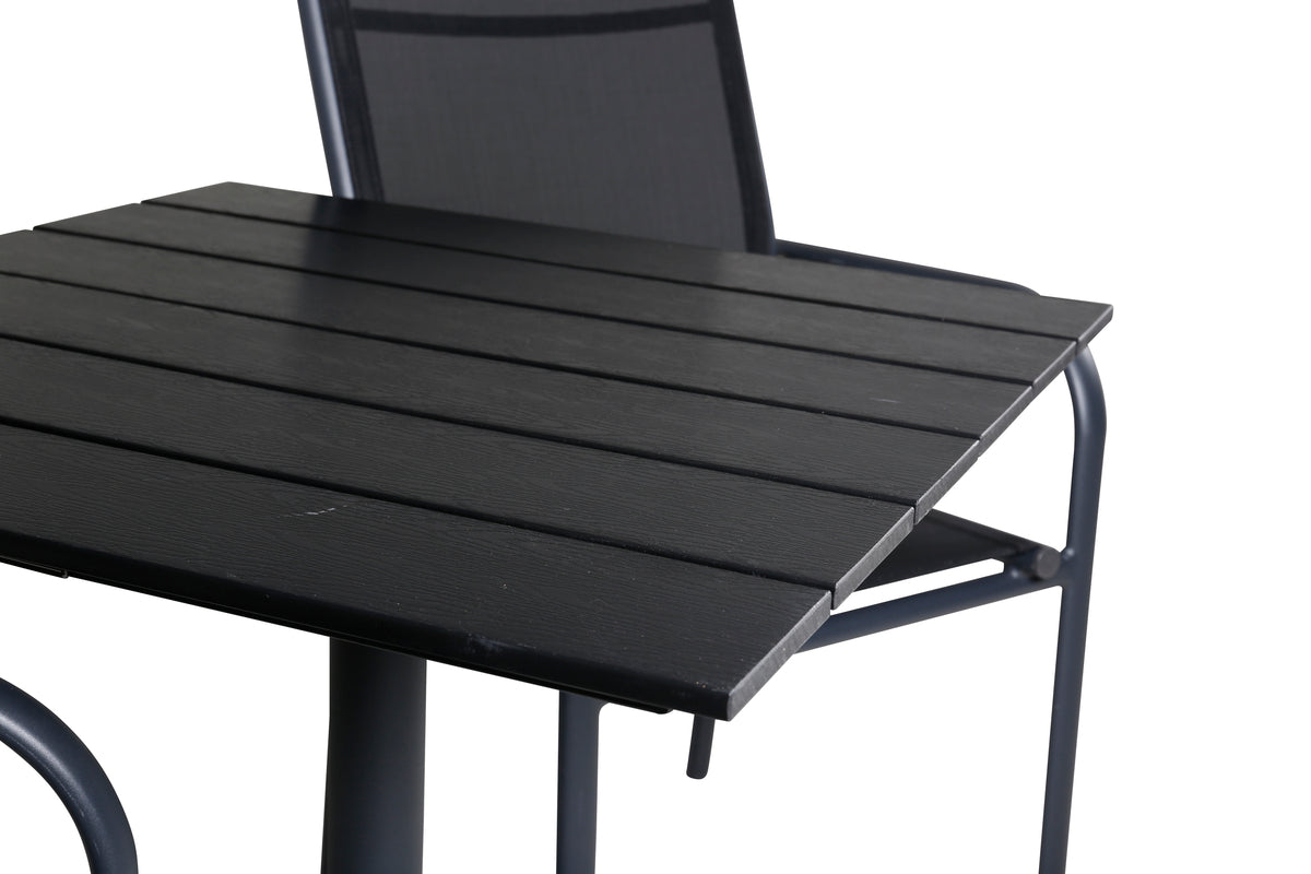 Venture Home Colorado & Santorini Cafebord 70x70 + Spisestole Sort