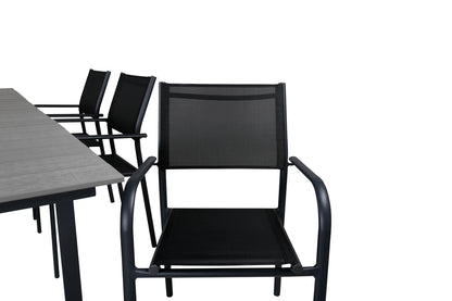 Levels & Santorini Spisebord 160x100x75 + Spisestole Sort