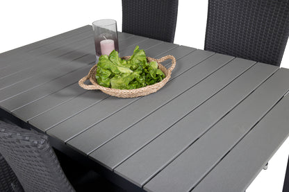 Levels & Padova Spisebord 160x100x75 + Reclinerstole Sort