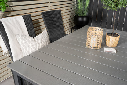 Levels & Padova Spisebord 160x100x75 + Reclinerstole Sort